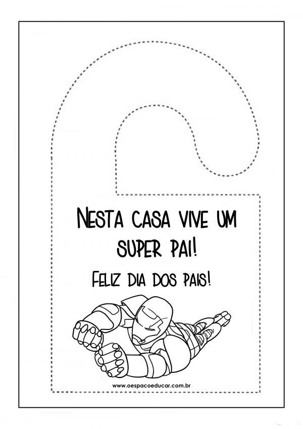 Dia dos pais: avisos de porta para colorir e surpreender os pais!