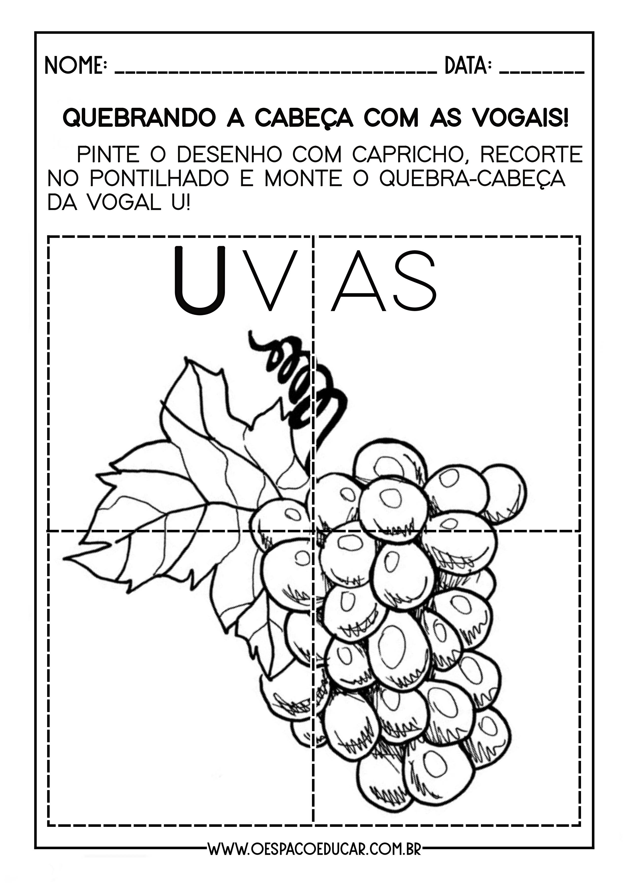 Como trabalhar a Vogal U + Atividade, Vogal U