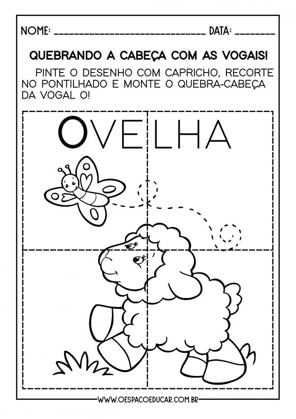 Educação Infantil: quebra-cabeças para trabalhar a vogal O