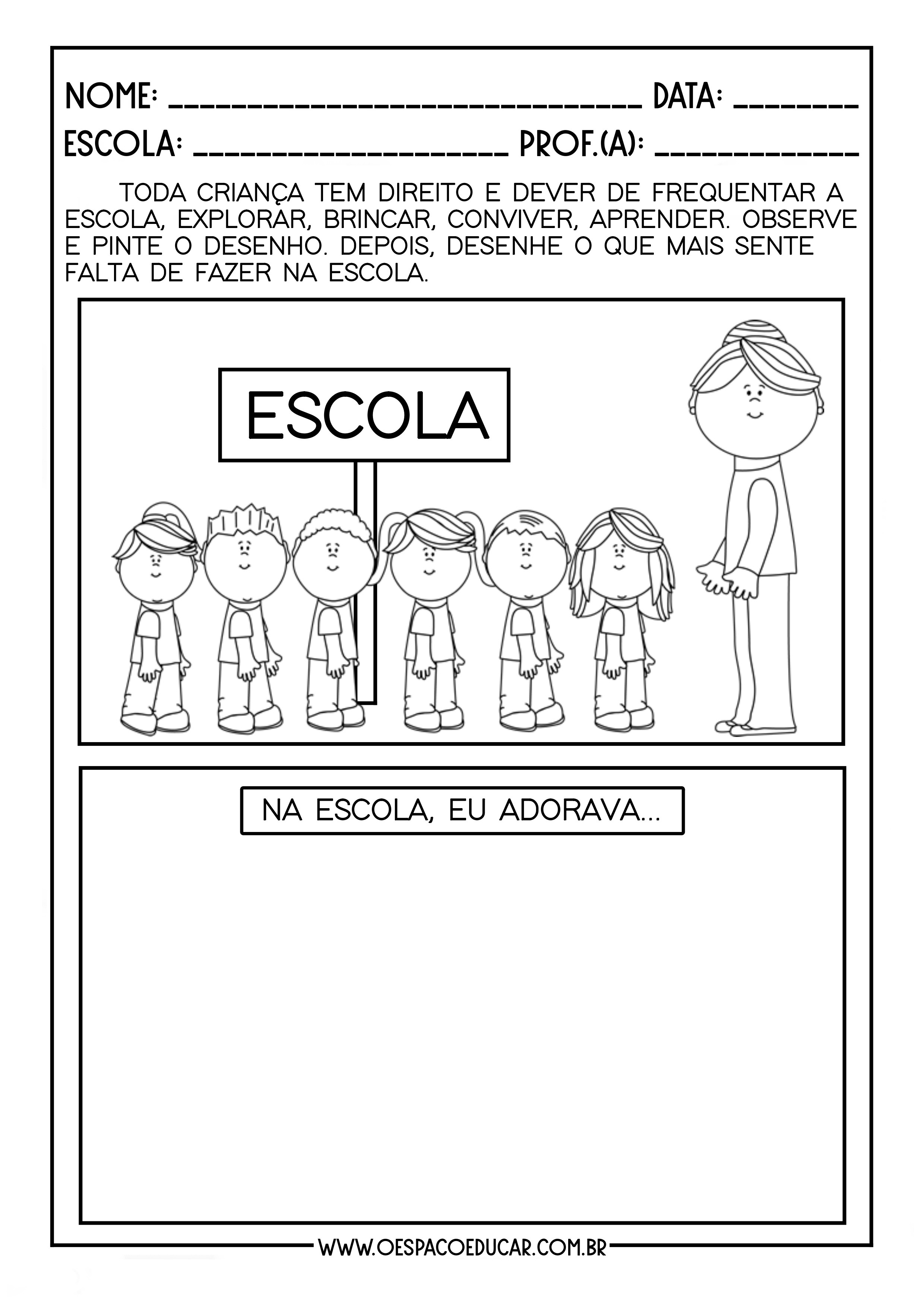 Atividade Dia da Escola - Educação Infantil