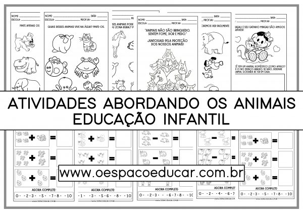 Educação Infantil: atividades abordando os animais