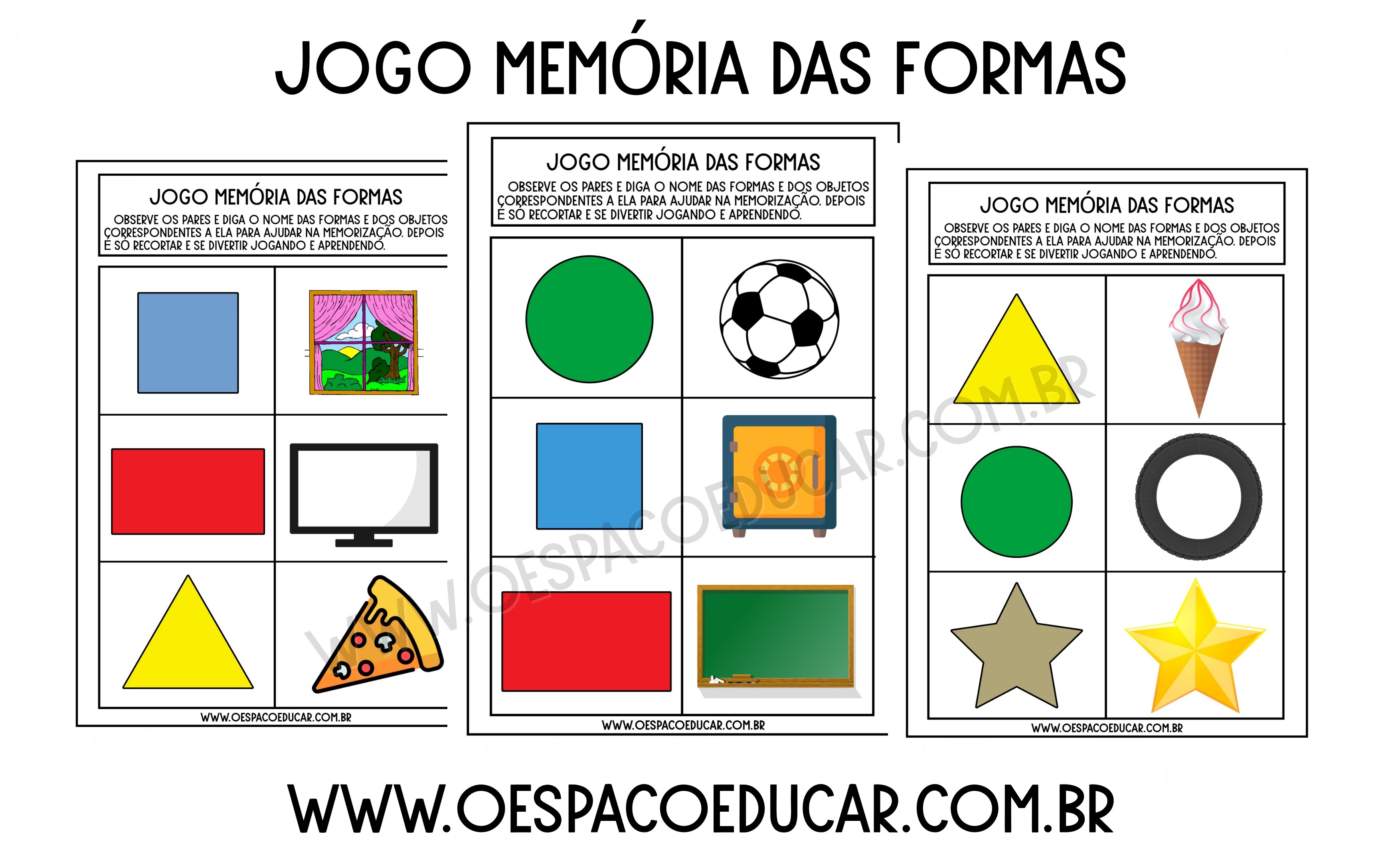 Educacao Infantil Jogo Memoria Das Formas Blog Espaco Educar