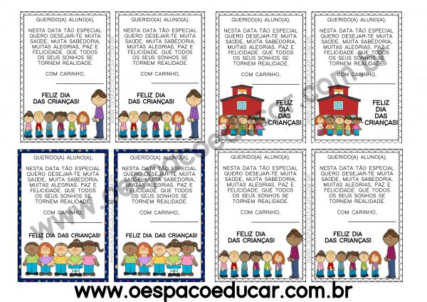 Dia das crianças: recados para imprimir!