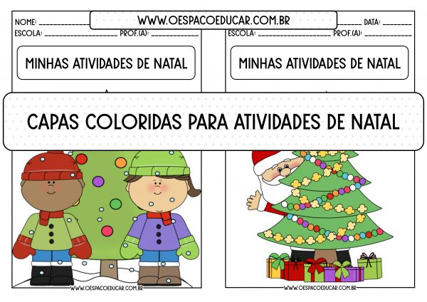 Capas coloridas “Minhas atividades de Natal”!