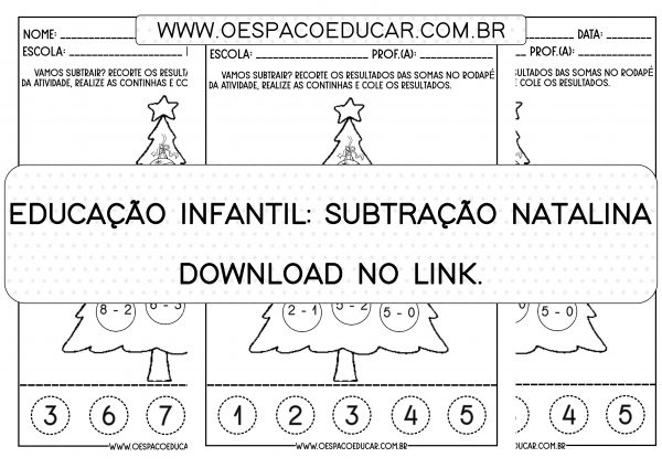 Educação Infantil: subtração natalina
