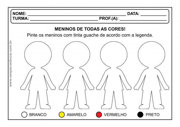 Consciência Negra: atividade sobre o livro “Meninos de todas as cores” para Educação Infantil