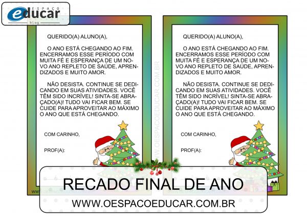 Aulas remotas: recado motivação final do ano