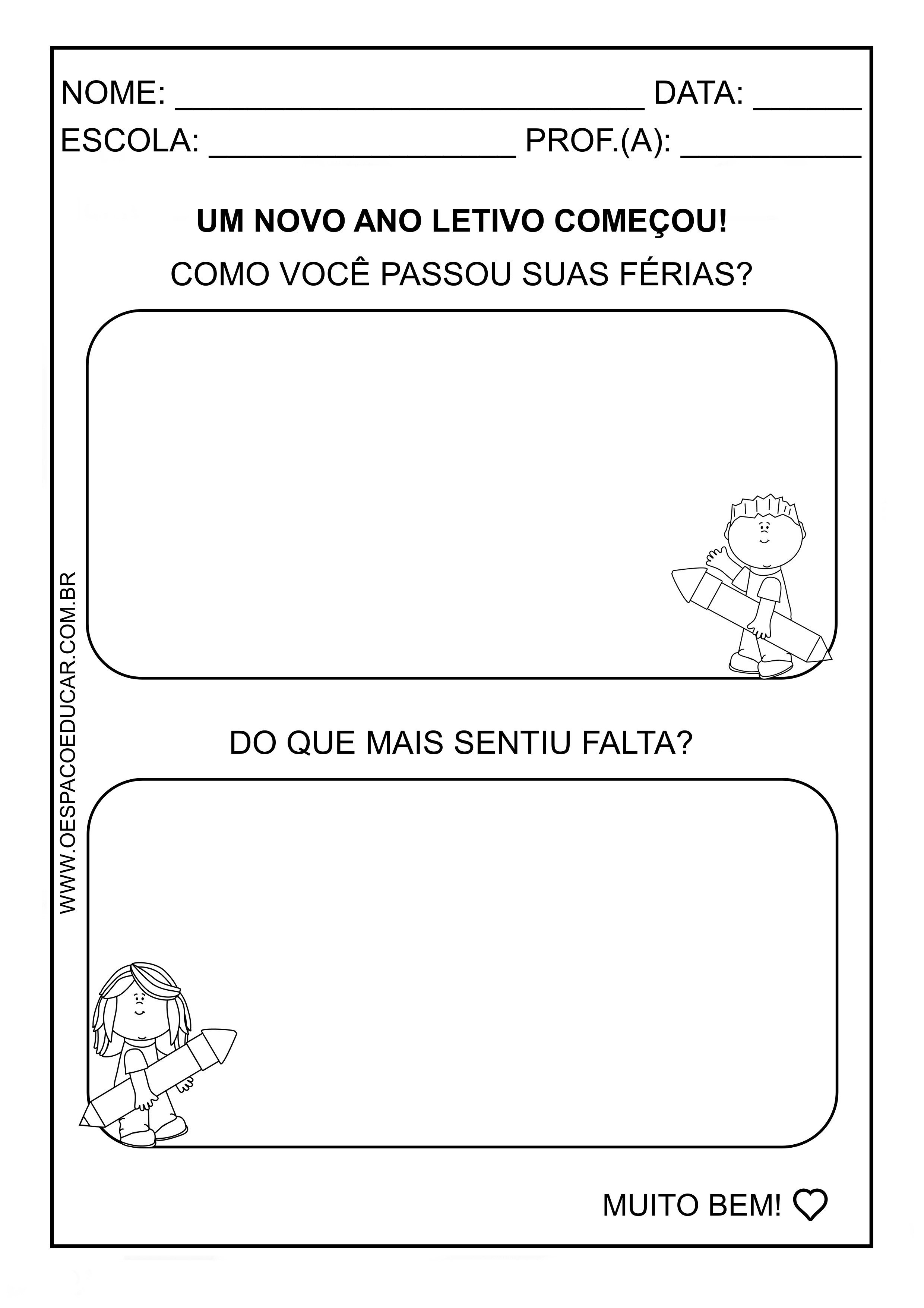 Alfabetização: atividades de volta às aulas! - Blog Espaço Educar