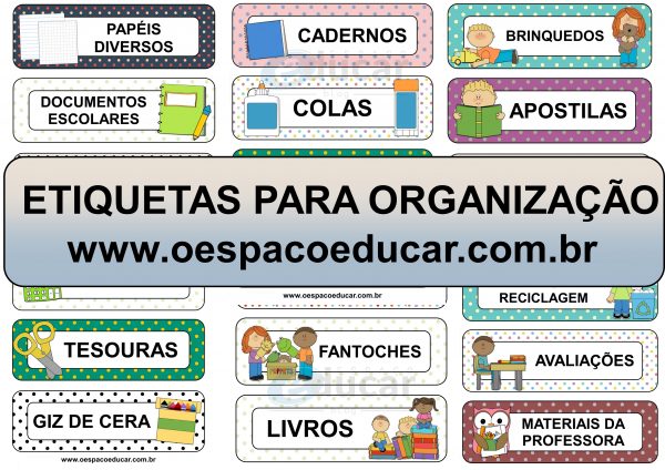Organização: etiquetas para organizar armários, prateleiras e pastas!