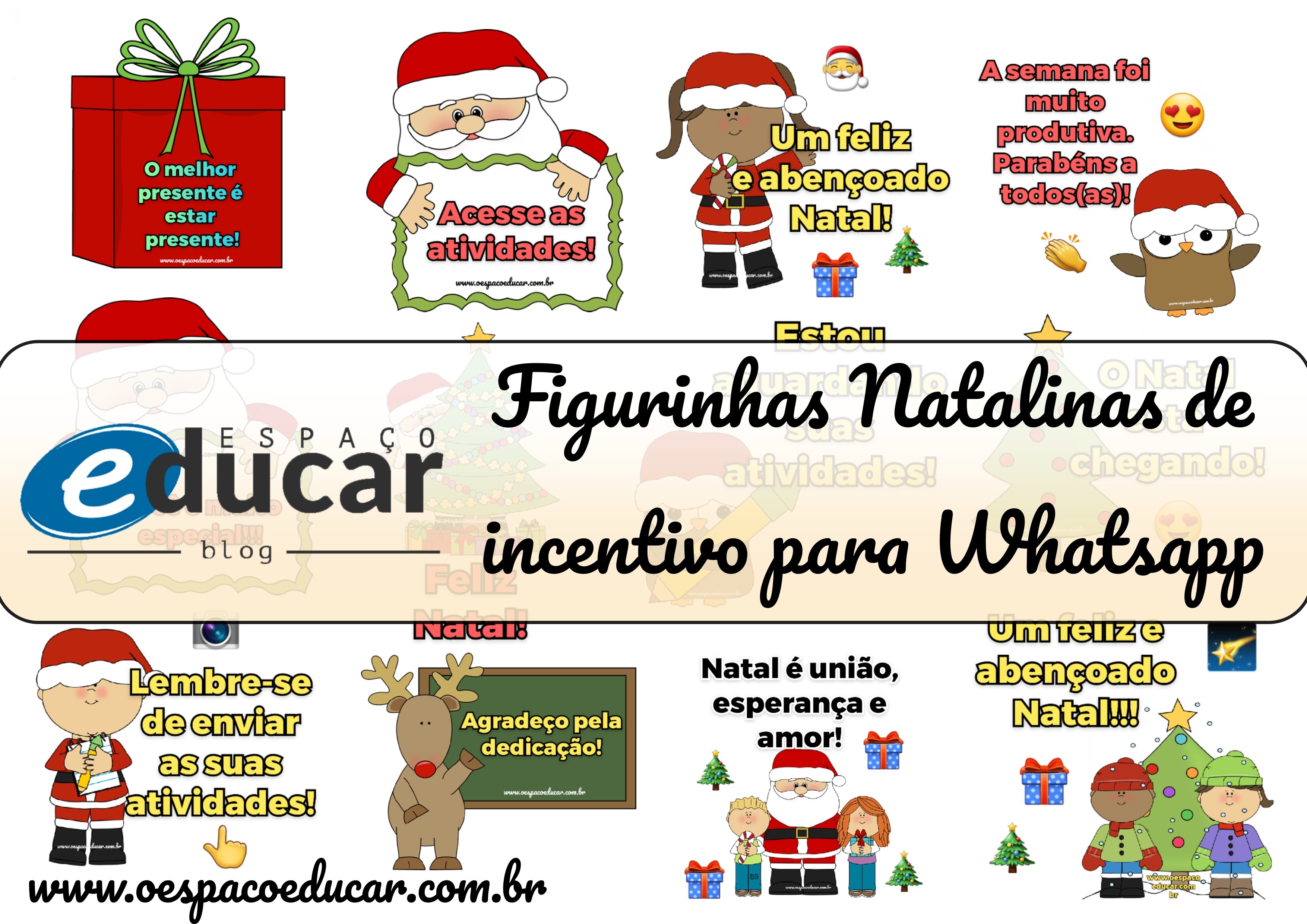 Figurinhas Natalinas de incentivo para Whatsapp! - Blog Espaço Educar