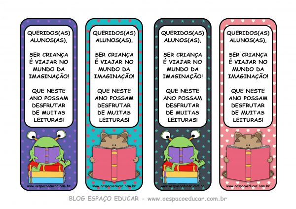 Volta às aulas: marca páginas para incentivo a leitura!