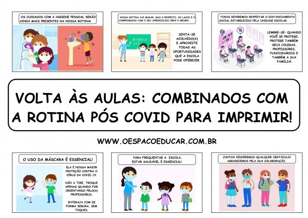 Sala de aula: cartazes combinados para o combate à covid 19!