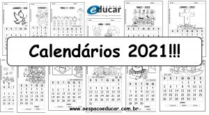 Calendários 2021 para imprimir!