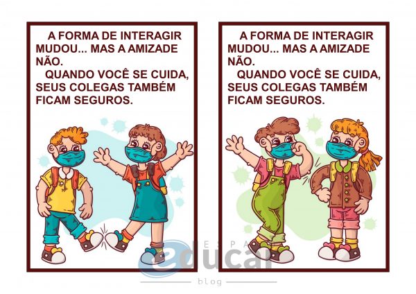 Sala de aula: cartazes cumprimentos seguros!