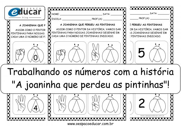 Educação Infantil: trabalhando números com a história “A joaninha que perdeu as pintinhas”!