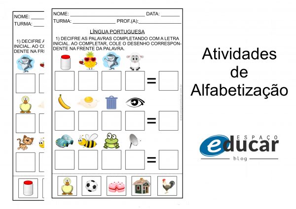 Alfabetização: atividade decifrando palavras para imprimir!