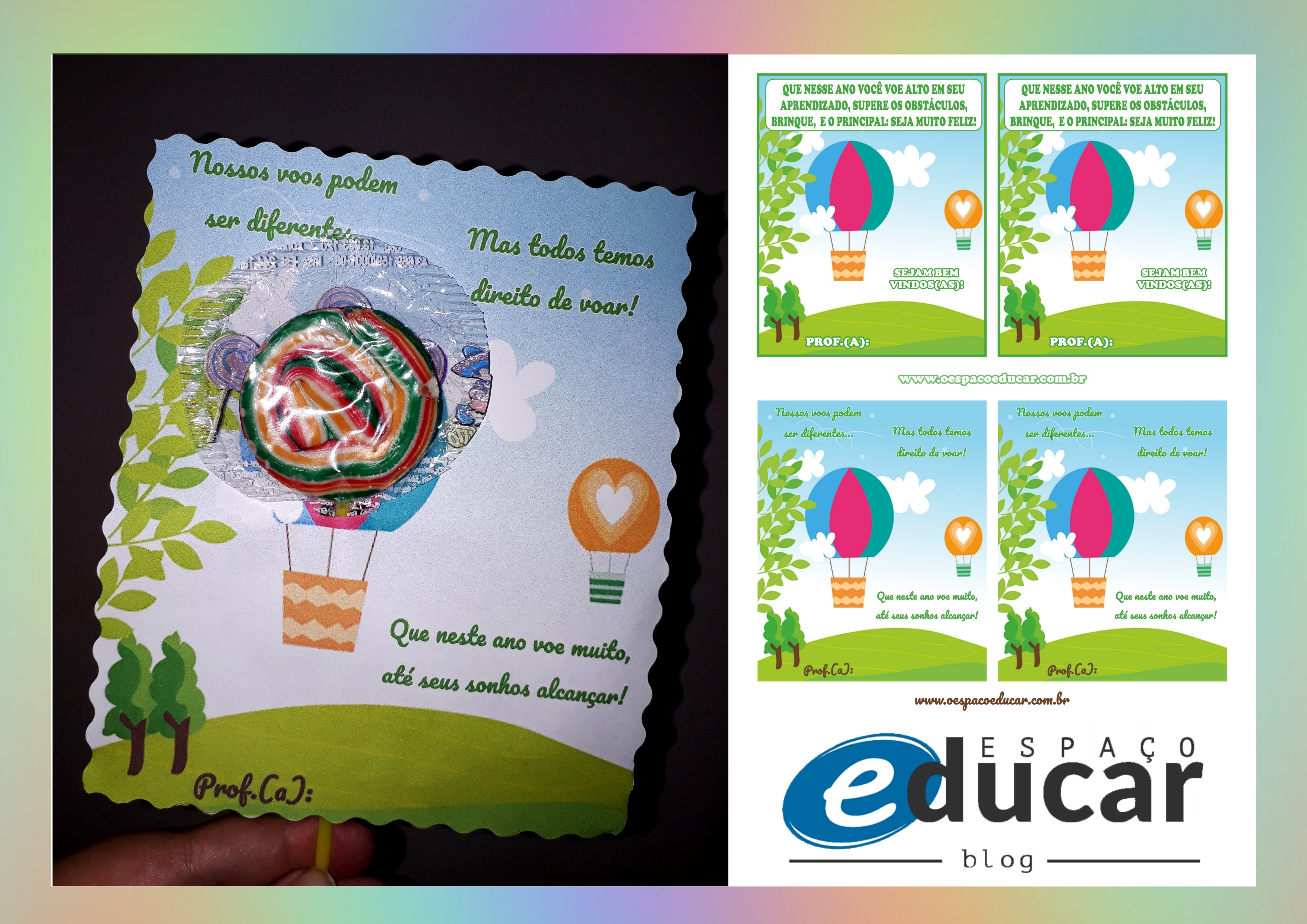 Volta às aulas: Lembrancinha com pirulito para imprimir! - Blog Espaço Educar Volta às aulas: Lembrancinha com pirulito para imprimir! - Blog Espaço Educar
