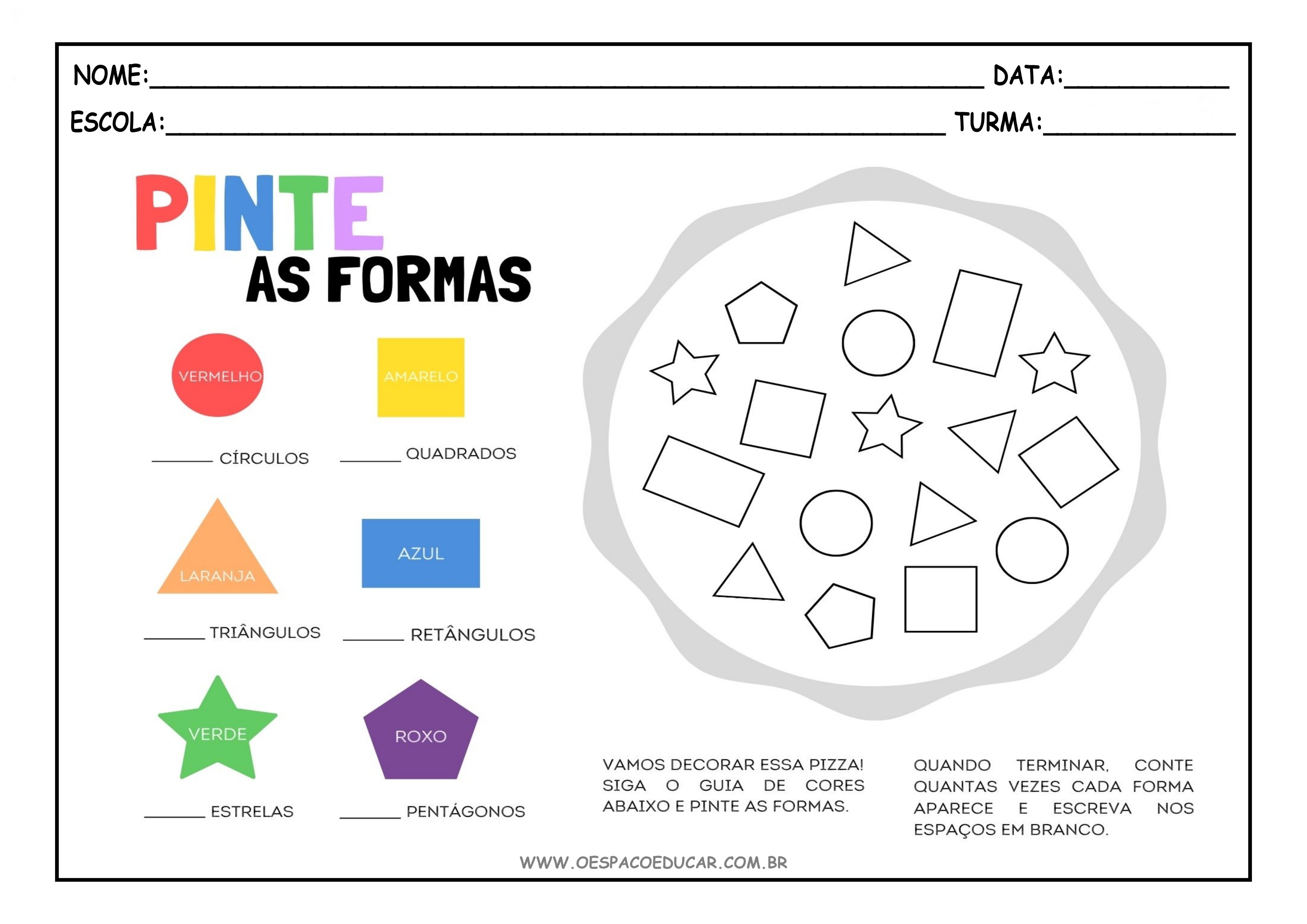 Atividade - Jogo Pedagógico Das Formas Geométricas Grátis