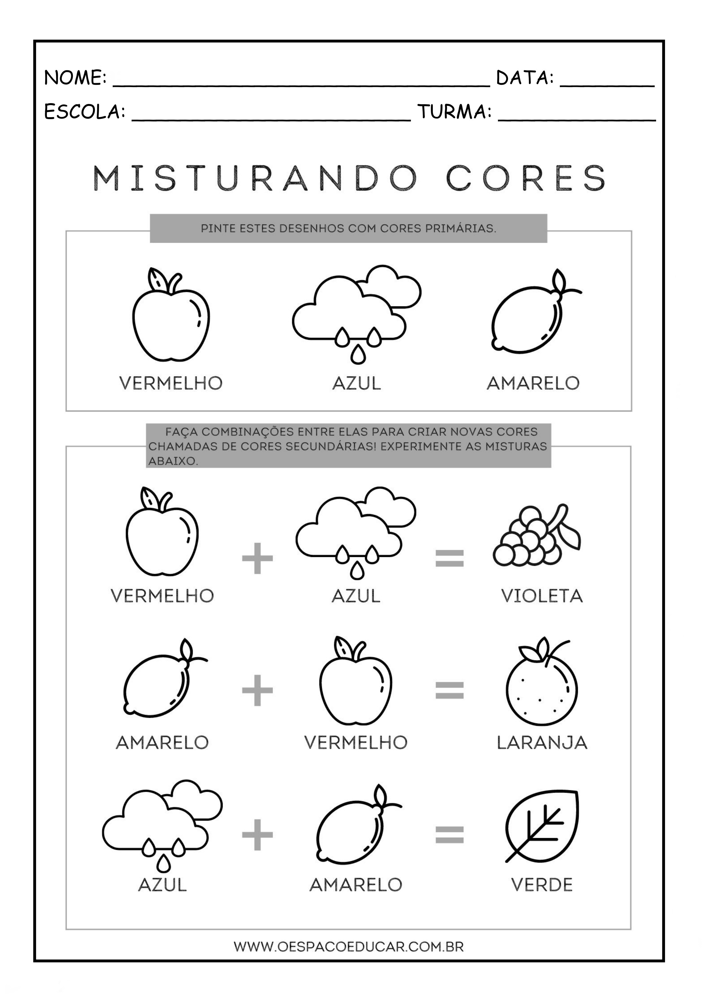 Atividades Das Cores Primarias Modisedu 3692