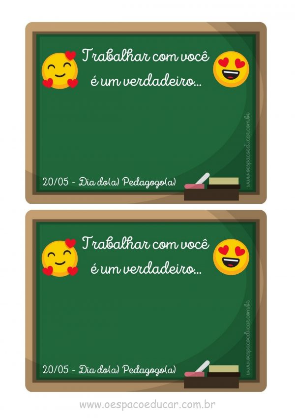 Dia Do(a) Pedagogo(a): Cartão “trabalhar Com Você é Um Prestígio ...