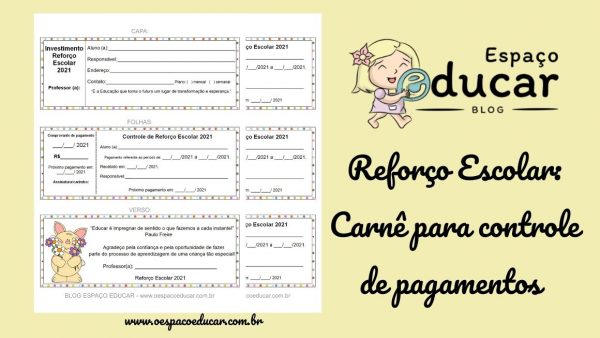 Reforço Escolar: Carnê para controle de pagamentos