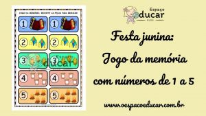 Festa Junina: Jogo da memória com números de 1 a 5!