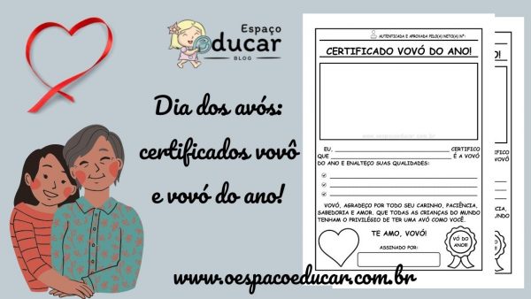 Dia dos avós: certificados vovô e vovó do ano!