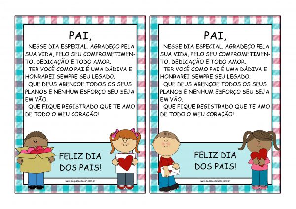 Dia dos Pais: recado especial para imprimir!