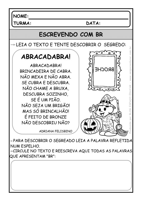 Ensino Fundamental: atividade do BR dia das Bruxas!