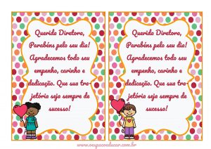 Dia do Diretor Escolar: cartão para as diretoras!