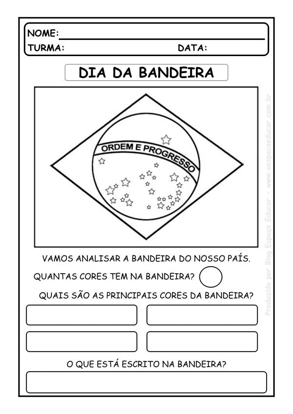Alfabetização: dia da bandeira!
