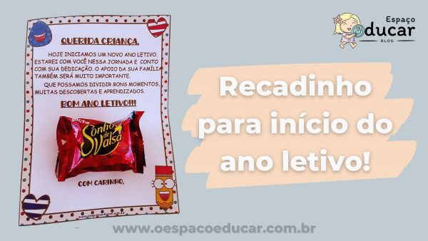 Volta às aulas: Recadinho para início do ano letivo!