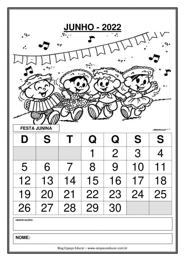 Calendários 2022: Junho!