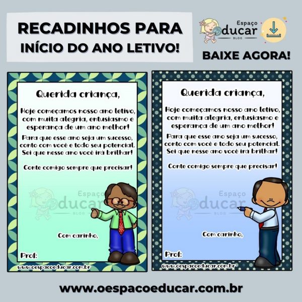 Recadinhos para início do ano letivo!