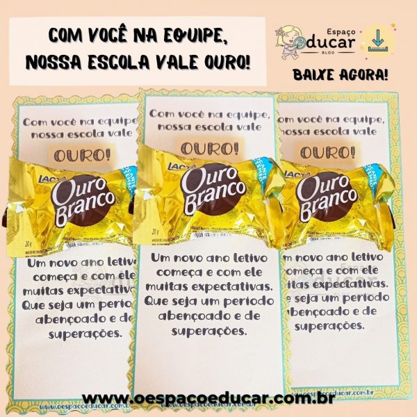 Volta às aulas: Com você na equipe, nossa escola vale ouro!