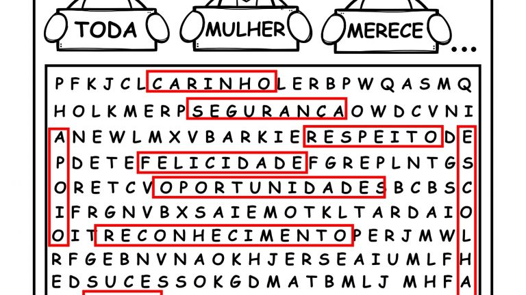 Dia das mulheres: caça palavras Toda mulher merece - Blog Espaço Educar