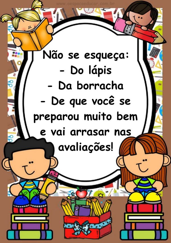 Avaliações: cartazes de incentivo!