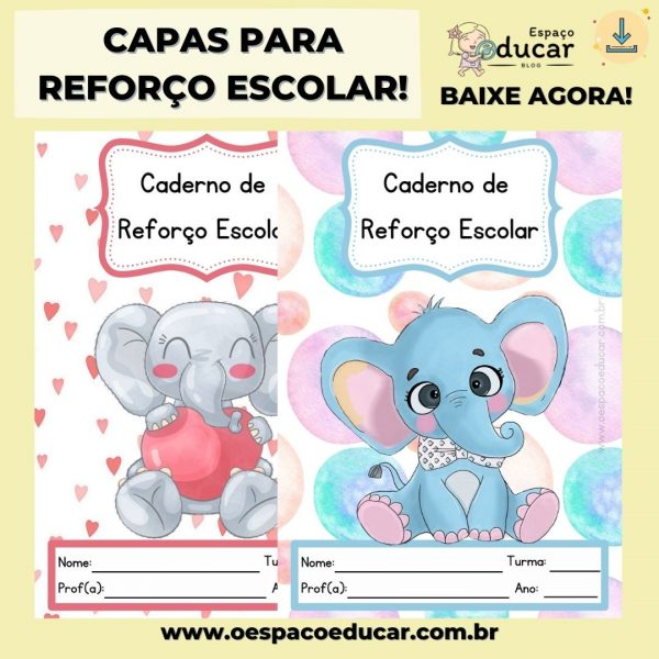 Capas fofas para reforço escolar!