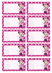 Etiquetas Minnie e Mickey para imprimir!