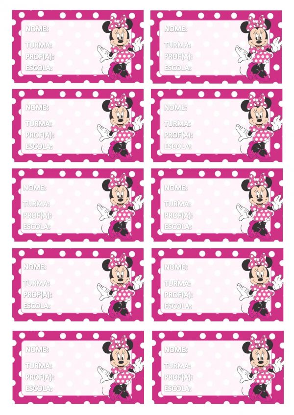 Etiquetas Minnie e Mickey para imprimir!