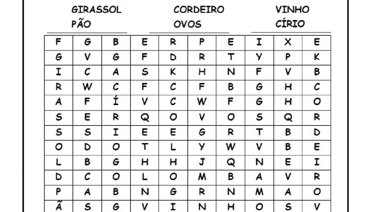 Páscoa: caça-palavras símbolos da Páscoa! - Blog Espaço Educar