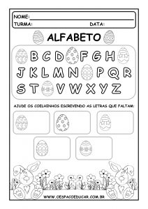 Páscoa: atividade com alfabeto e vogais!