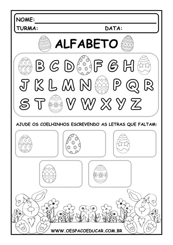 Páscoa: atividade com alfabeto e vogais!