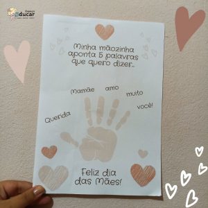 Educação Infantil: Cartão dia das Mães com a mãozinha!