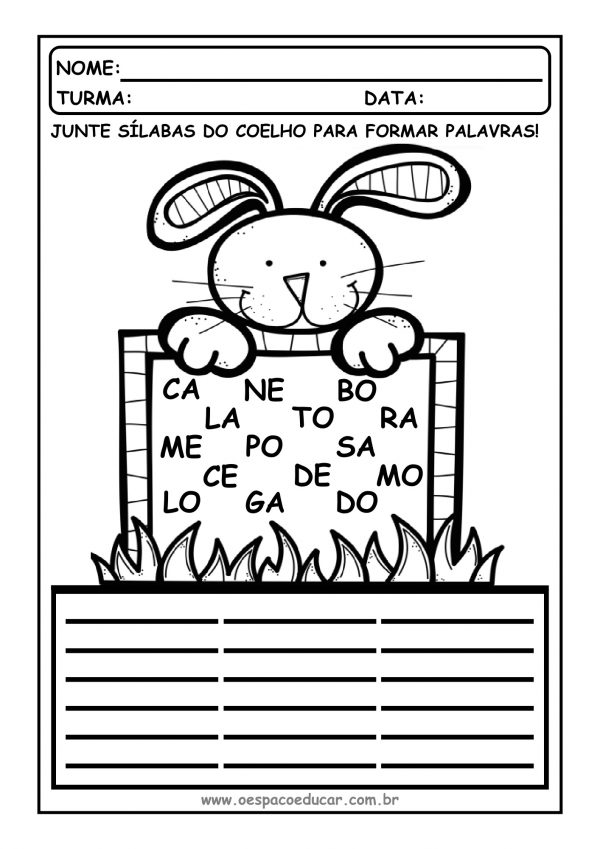 Páscoa: Coelho das sílabas!