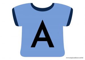 Educação Infantil: camisetas da letra inicial! – Versão Azul