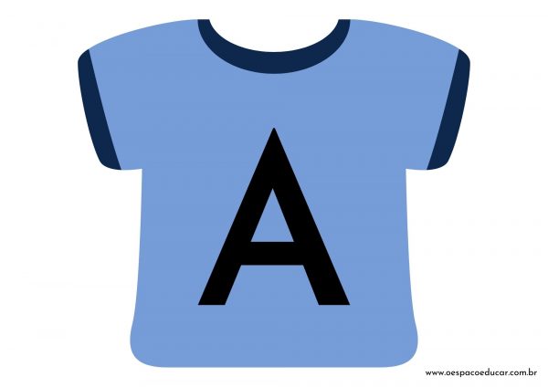 Educação Infantil: camisetas da letra inicial! – Versão Azul