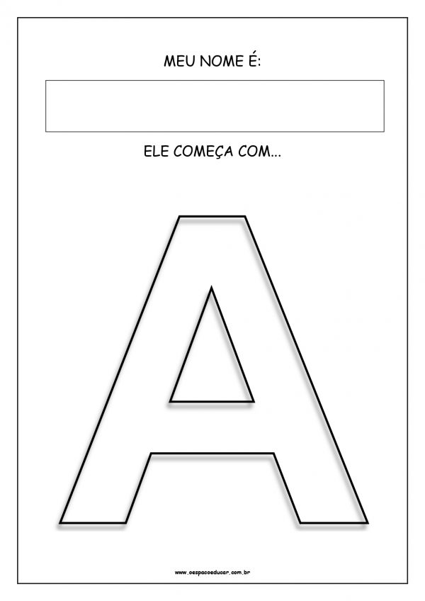 Educação Infantil: atividades com a letra inicial do nome!
