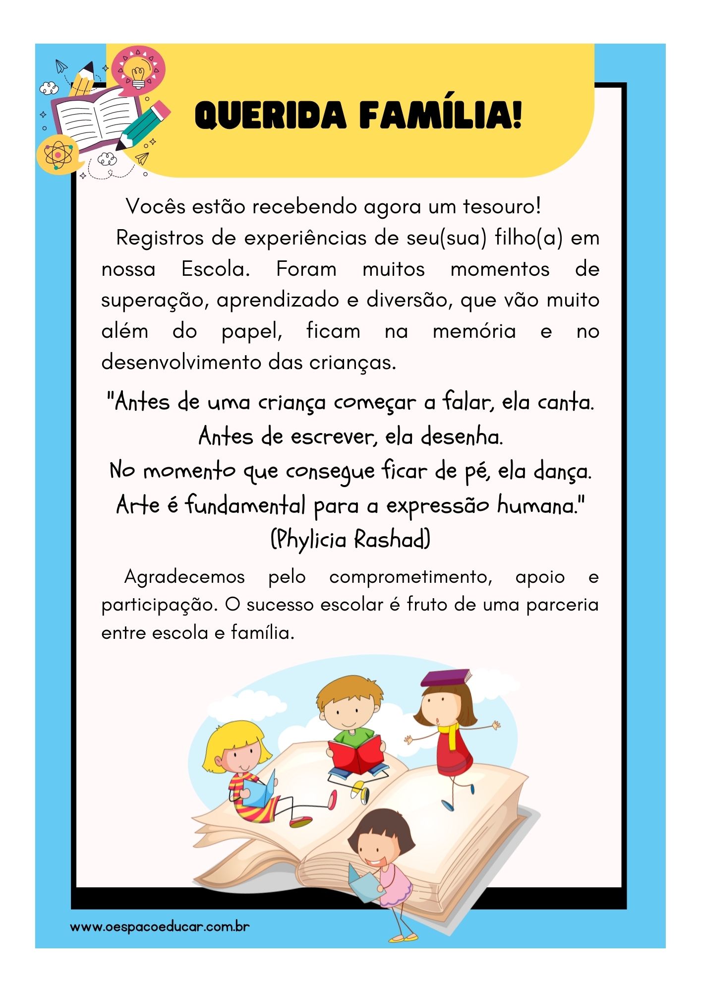 Educação Infantil: mensagem para entrega de atividades do aluno! - Blog  Espaço Educar