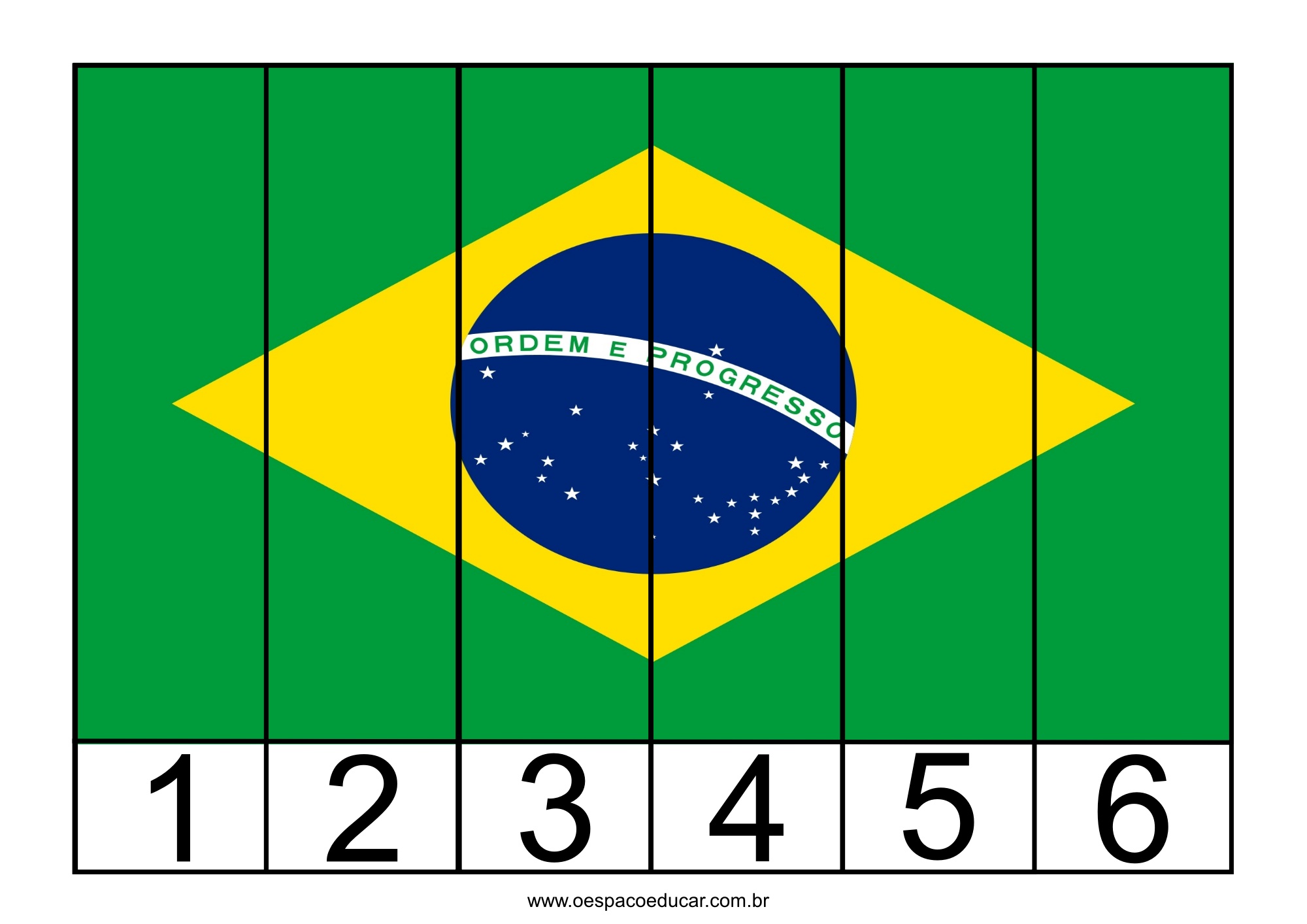 Bandeira do Brasil - Significado das cores, para colorir, quantas estrelas